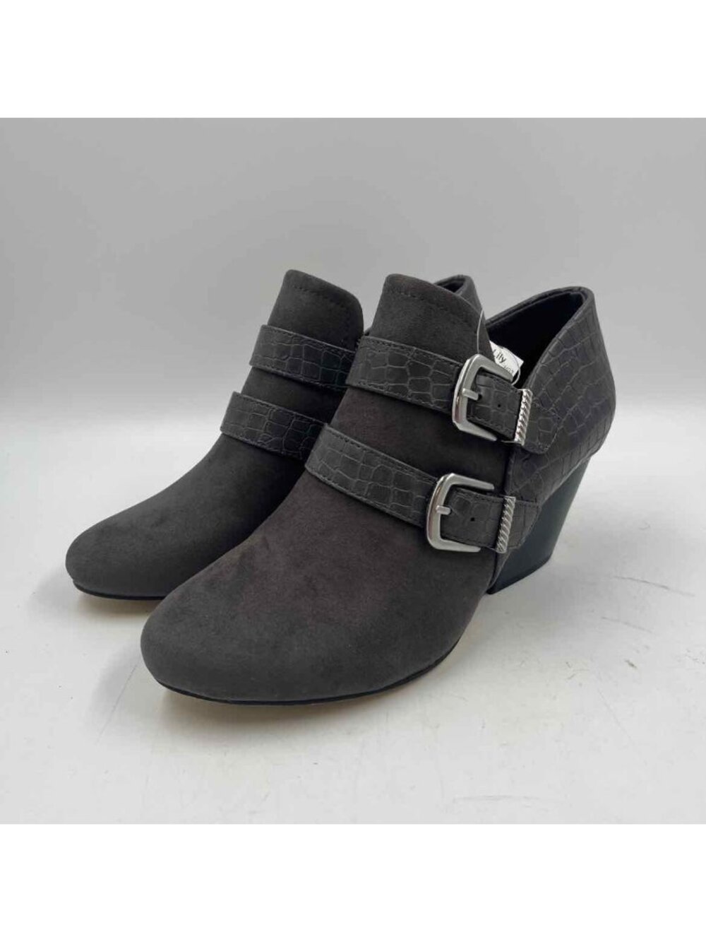 Bella Vita Women's Shoe Size 6W Charcoal Embossed Boots